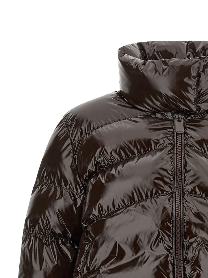 Pinko Love Birds Puffer Jackets - Brown | 47e27106fe63723c5644c0727089961da9f3fa62