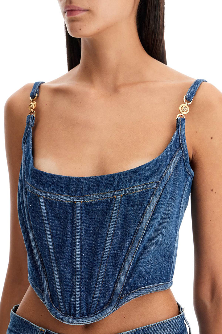 Top Corsetto In Denim