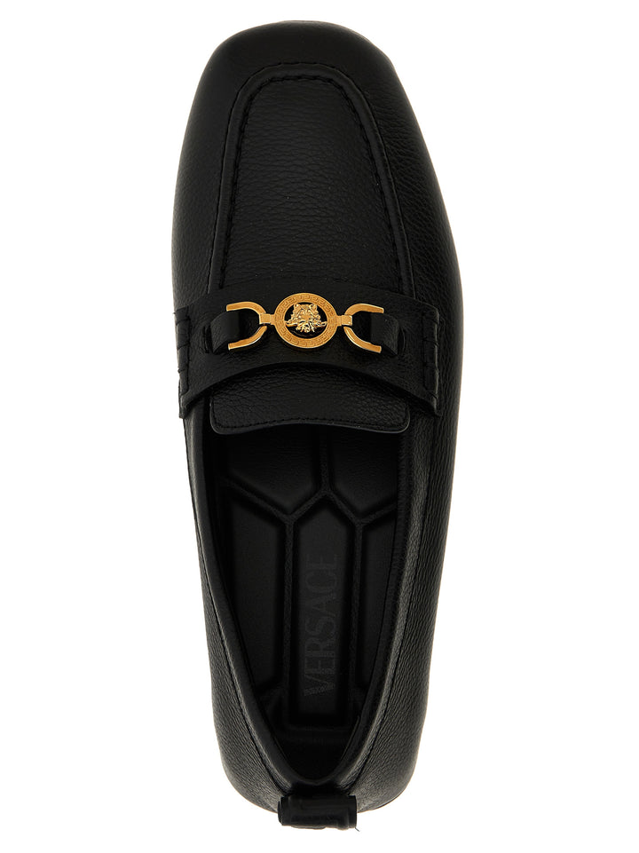 Versace Villa Driver Loafers - Black | 1284e448aa648445bcaafe2671963362aa93eb02