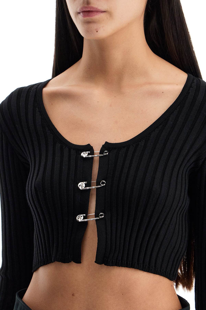 Cardigan Cropped Safety Pin