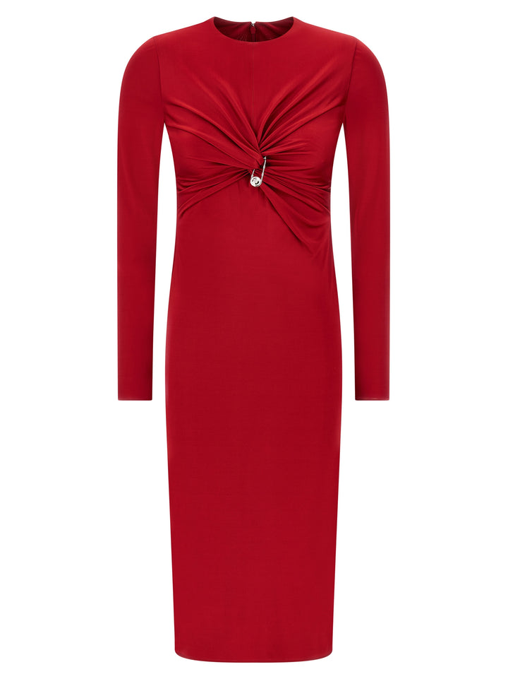 Versace Safety Pin Dresses - Red | 3bfff06a79921f2bfc3729f9946a66b3a43a05e8