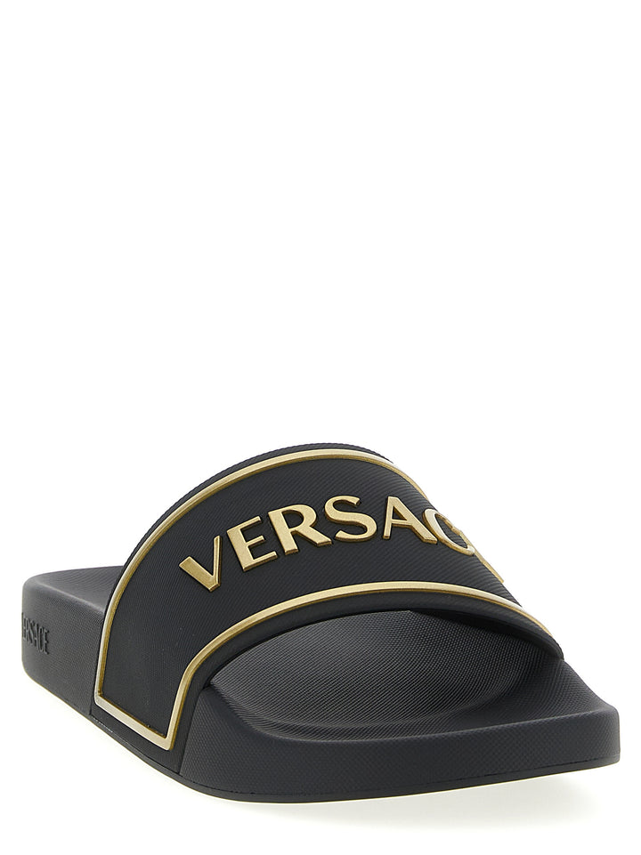 Versace Versace Logo Sandals - Black | 0e2a77163983ced39e96e90c6cf6a2fee8bd5aea