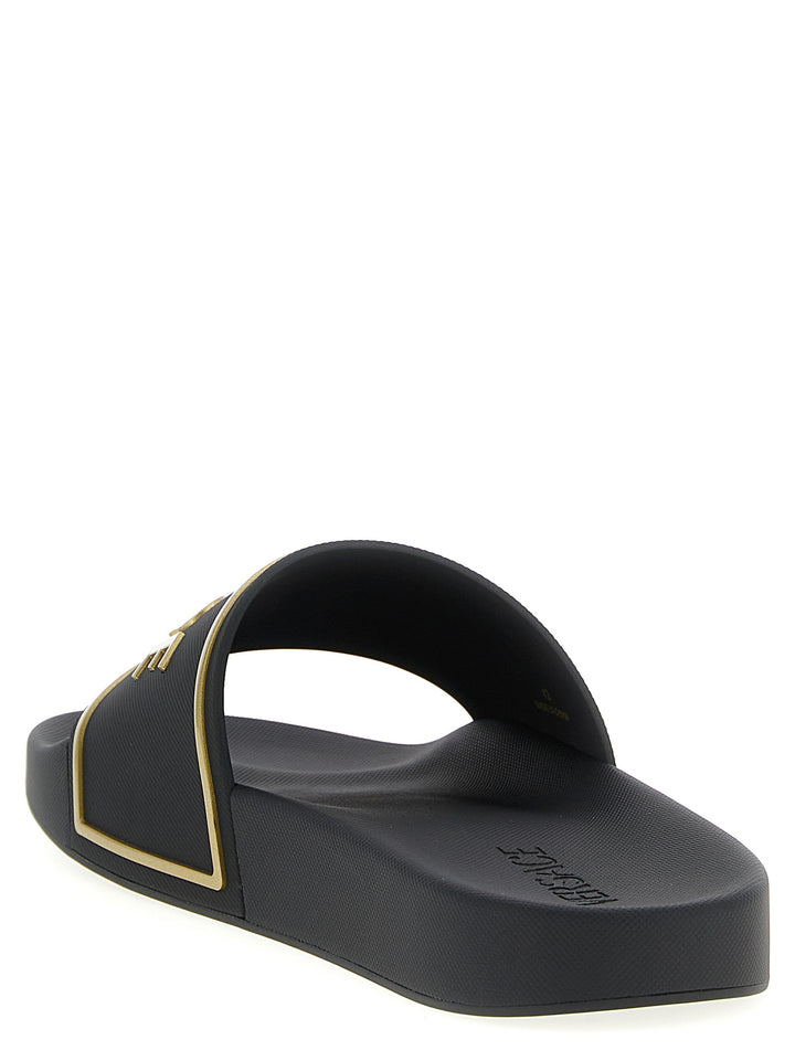 Versace Versace Logo Sandals - Black | a62b745c7e42c56e4dc50c2ecebf01048ca2ac46