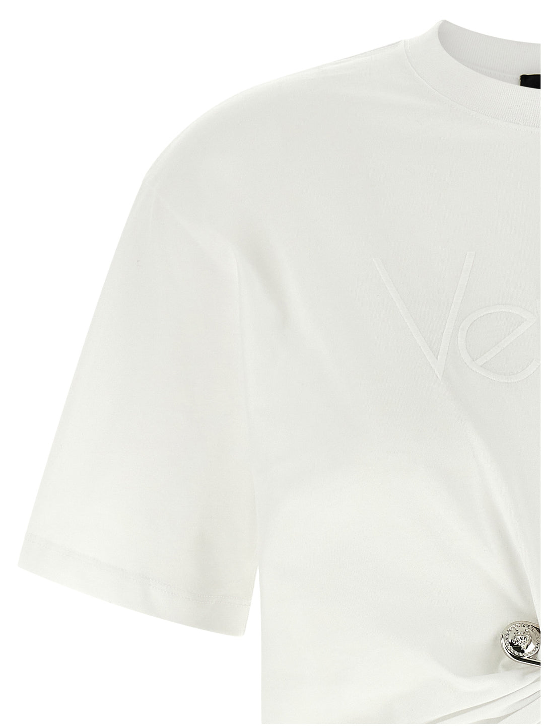 Versace Logo Embroidery T-shirt - White | 371ef5e64ec8b7b03109a70b9bce0c2f2f8362bb