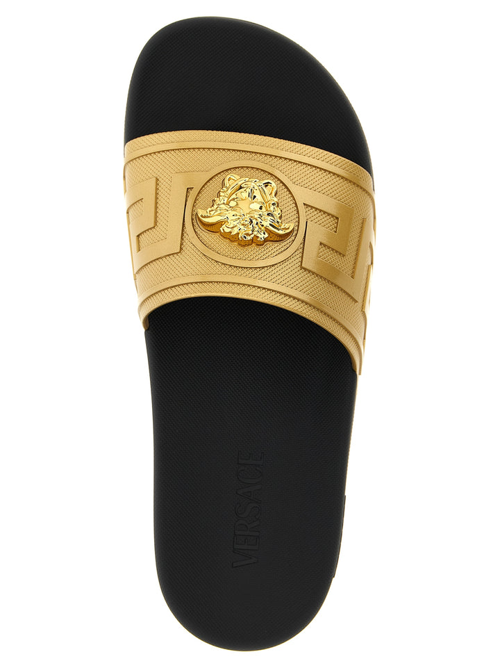Versace La Medusa Sandals - Gold | 6f3db94072c7ac46cf5125e801c7735846d568b2