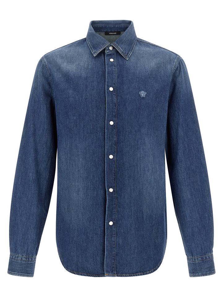 Versace Medusa Shirt and Blouse - Blue | 27e08098f656a368b66cb4c594ad8bc6e0909f93