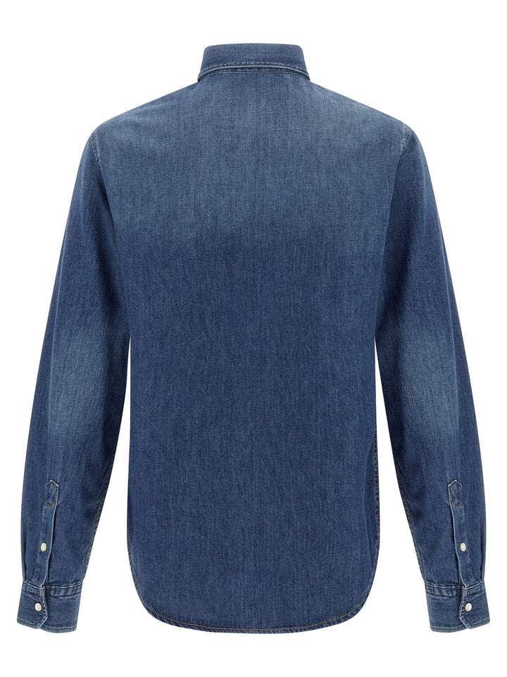 Versace Medusa Shirt and Blouse - Blue | d0cd478ab21ba0485513f4777246da1f3162f147