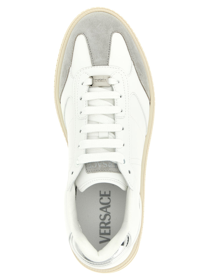 Versace Greca Court Sneakers - White | cf3c7d0ff10203c2a77c800d5b2a70ed69a8f678