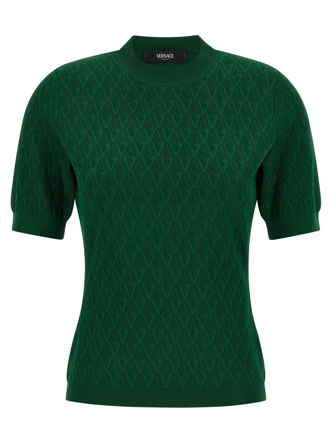 Versace V-Pattern T-shirt - Green | 5e40fc57551f61fef240eea7356c272213455268