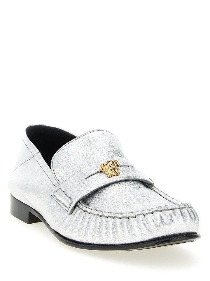 Versace La Medusa Loafers - Silver | a091a1c4e89eabf9a8a5545418a8ab3d90988b34