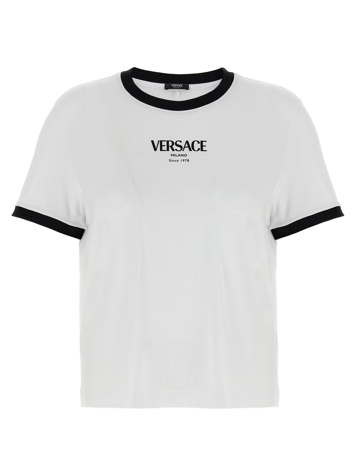Versace Logo T-shirt - White/Black | f2fad2f8fd9f60c80eb3fab10e1dbc63ac387510