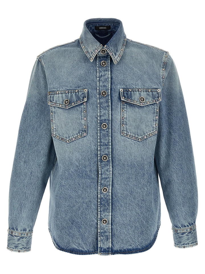 Versace Medusa Shirt and Blouse - Light Blue | 1d779892d6800c779140fddd34e5ff004acf791b