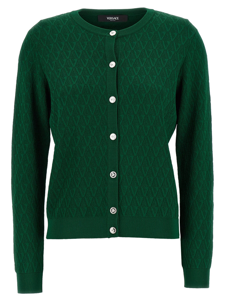 Versace Cardigan Pattern V Sweaters and Cardigans - Green | 71f6c4aa464b0e605d0cdf96e7ec6f18c4564624