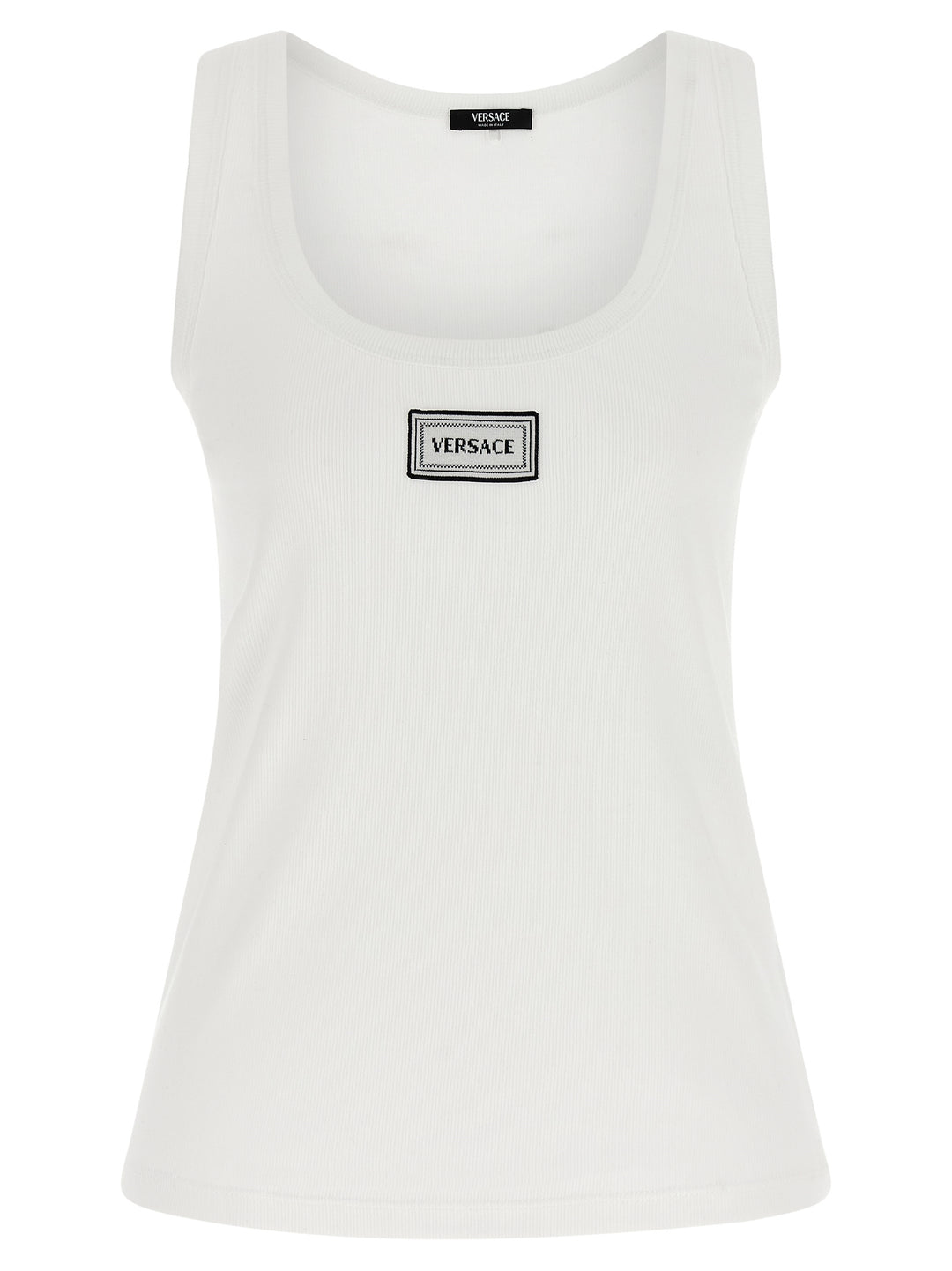 Versace 90s Vintage Logo Tops - White | 361ccc5cc3a7a4f7e0bc6fb52d82ea0c4d3ab091