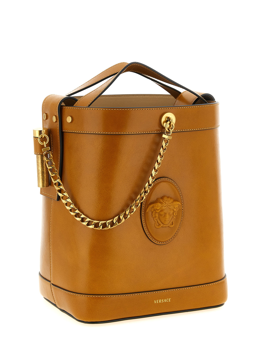 Versace Pivot Shoulder Bags - Brown | 0df0649f19e644ad20a3c073372f6f0a4f2e7d55