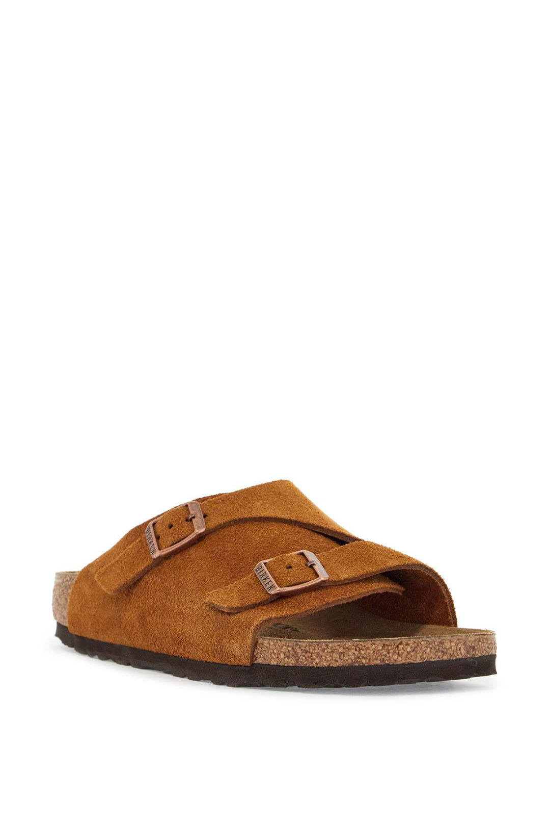 Mink Suede Slippers With Two Adjustable Straps