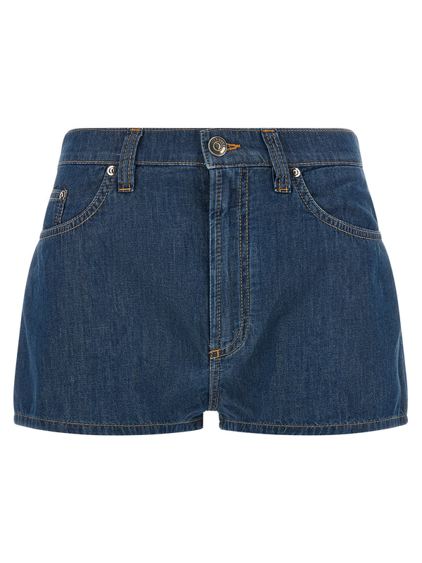 Chambray Denim Shorts Bermuda And Short Blue