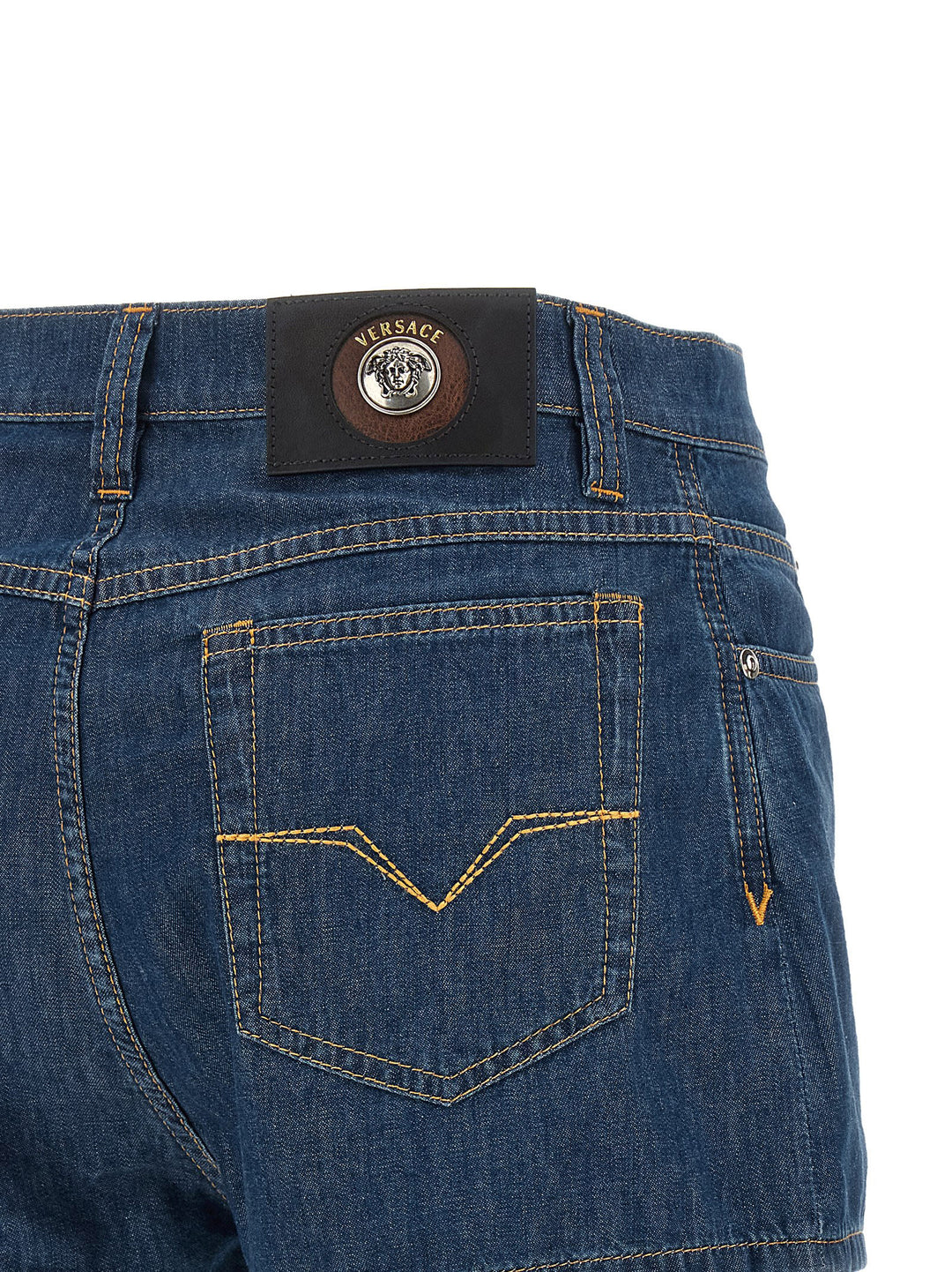 Versace Chambray Denim Shorts Bermuda and Short - Blue | bb60a6711e1eefc3ff08a079866ff2566aac2612