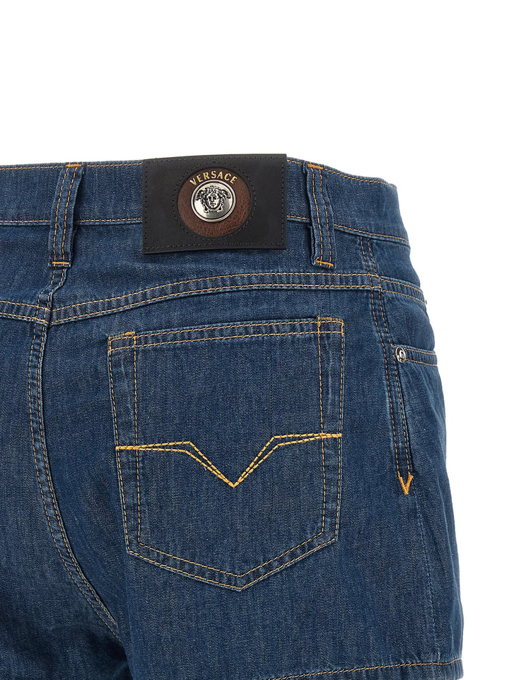 Versace Chambray Denim Shorts Bermuda and Short - Blue | bb60a6711e1eefc3ff08a079866ff2566aac2612