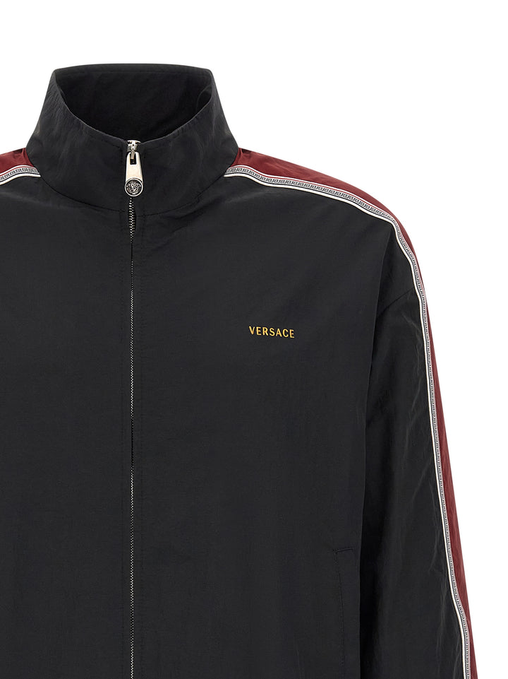 Versace Craquelé-Effect Blouson Puffer Jackets - Black | e7a502f1b9842a78d92a6eebb27b2953454c6837