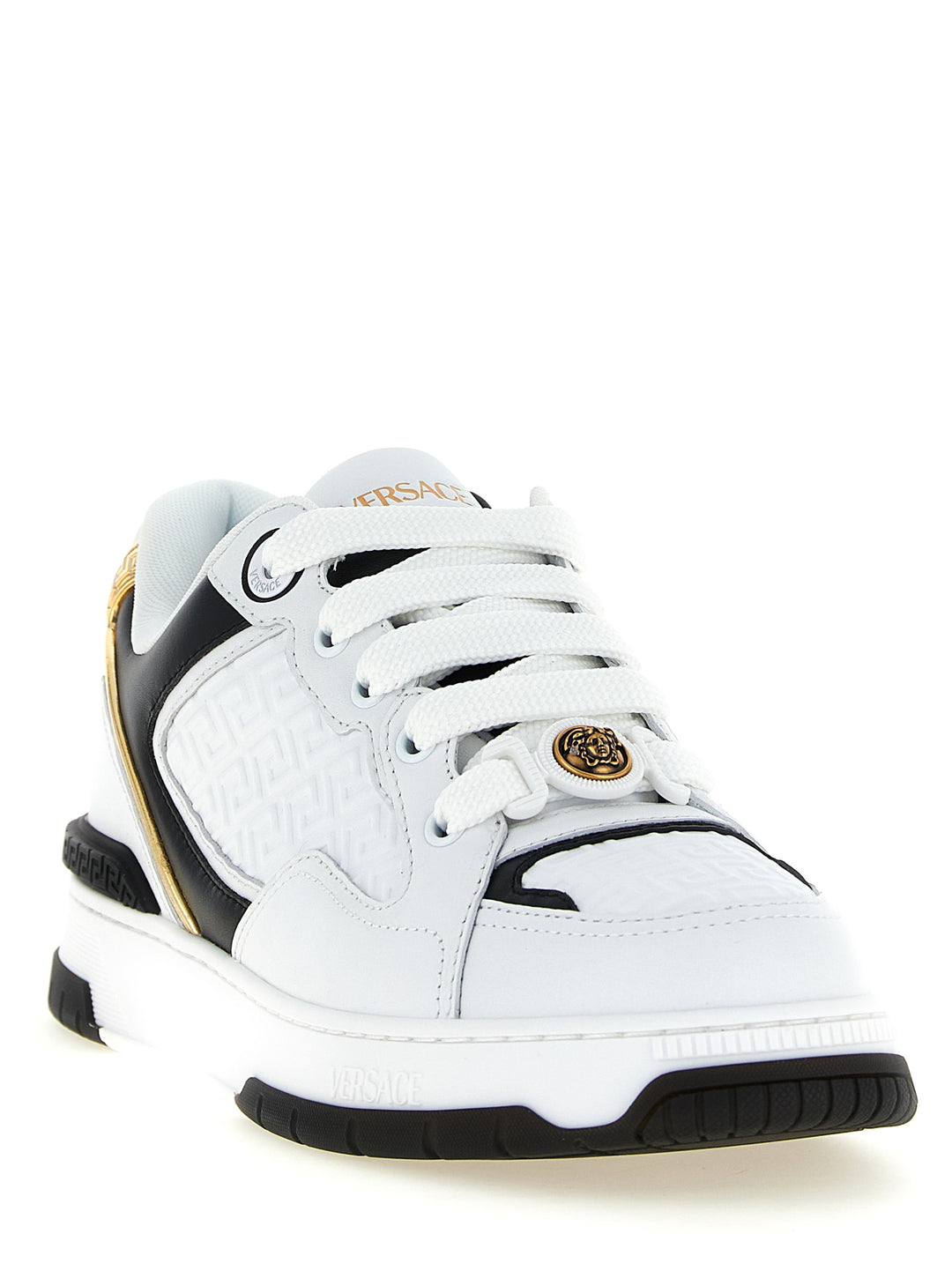 Versace Biggie Basket Sneakers - White/Black | 059f77e334e8386d15e8b0907a9176dee7a553aa