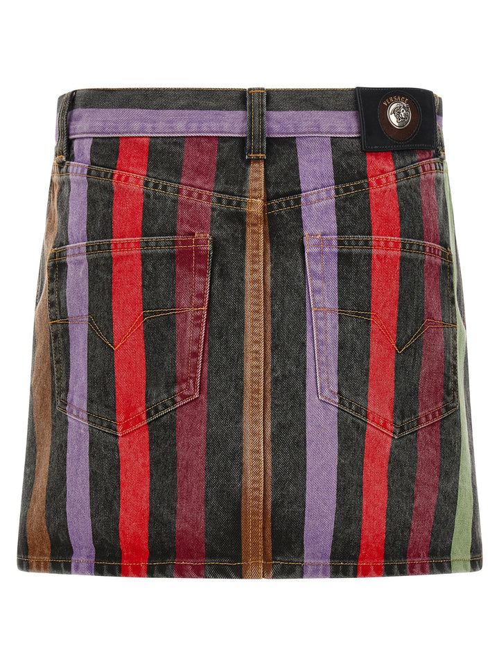 Versace Striped Denim Skirt Skirts - Multicolor | 44005d99382b60371b2ebb4151facf45e682dd87