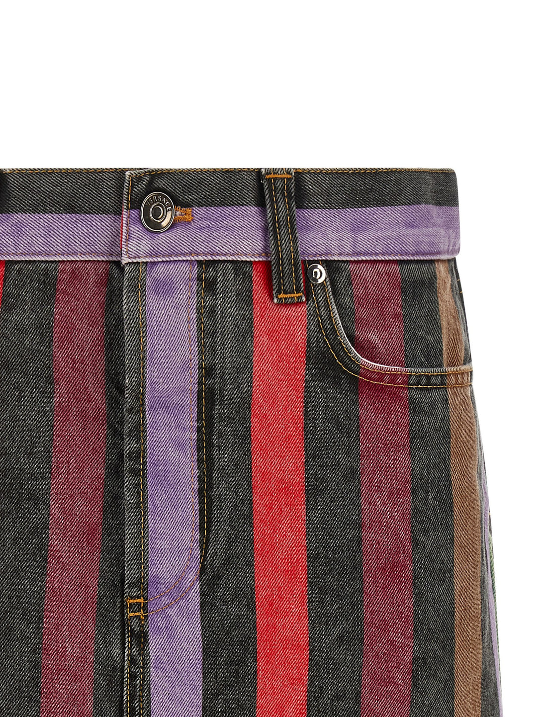 Versace Striped Denim Skirt Skirts - Multicolor | 0a5ac1d7ac9959380f89c98b722b834416389ffa