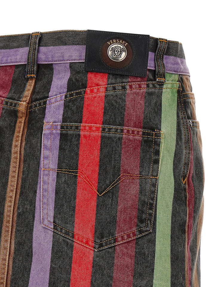 Versace Striped Denim Skirt Skirts - Multicolor | a7d0b394fe75c17a4d92f14cdbca62b9a3a91be5