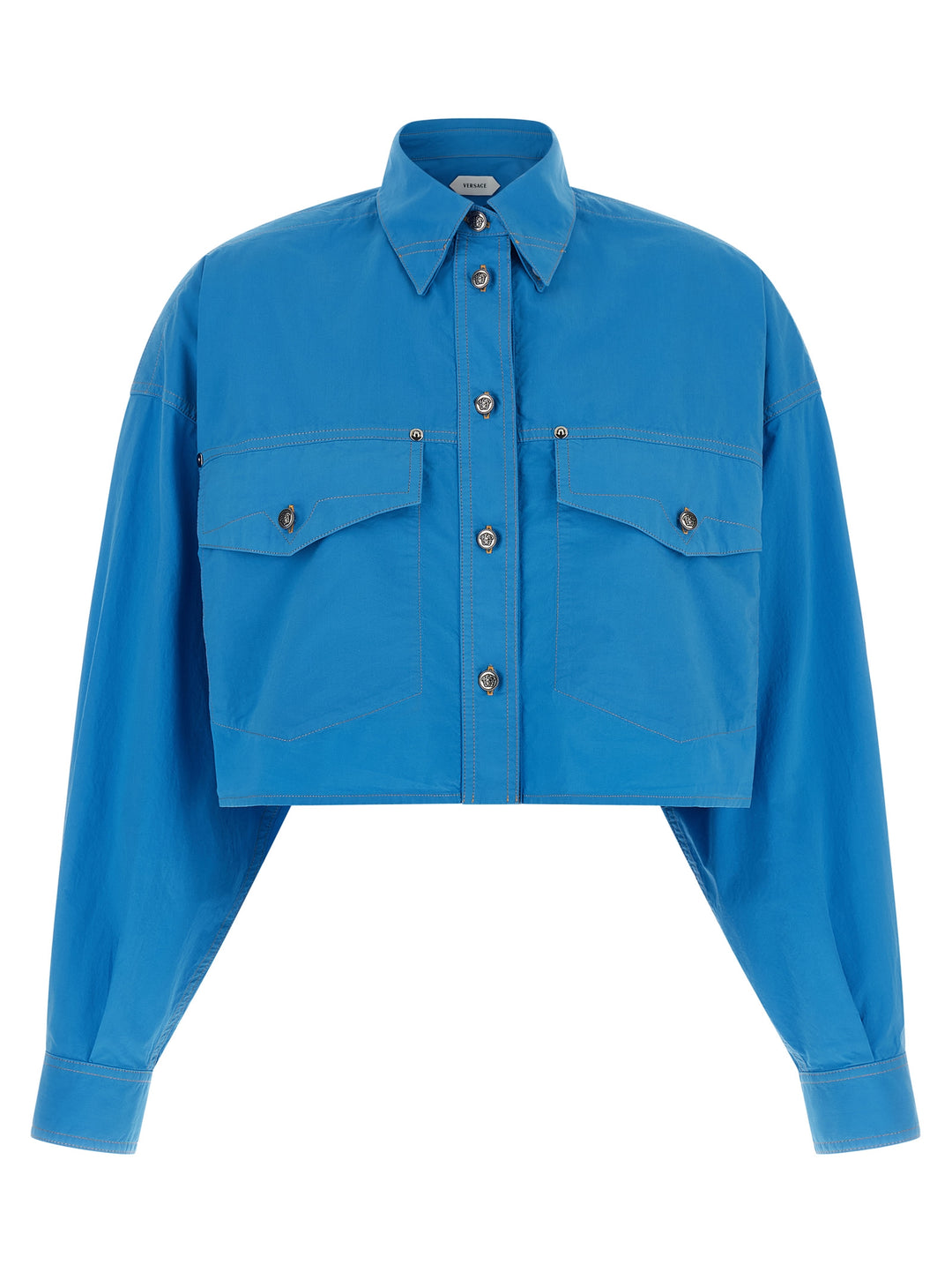 Versace Medusa Shirt and Blouse - Blue | 18f84c3df857adbd69275063fa015d8ccda96886