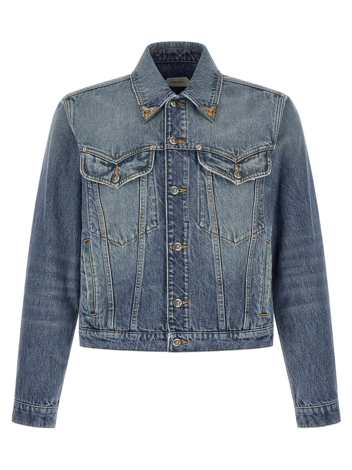 Versace Medusa Puffer Jackets - Blue | 651485a0ea1bcfcf82dcdb61023ad65b65cdcdfc