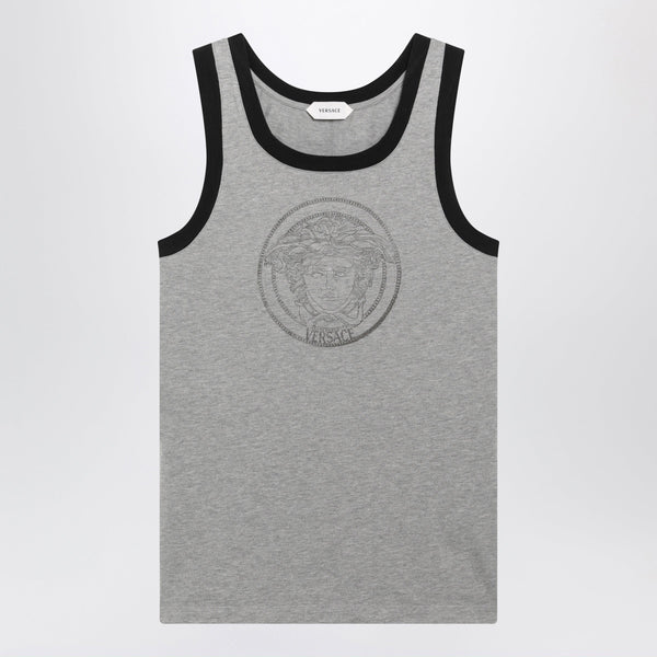 Light Grey Cotton Jersey T-Shirt With Logo Print