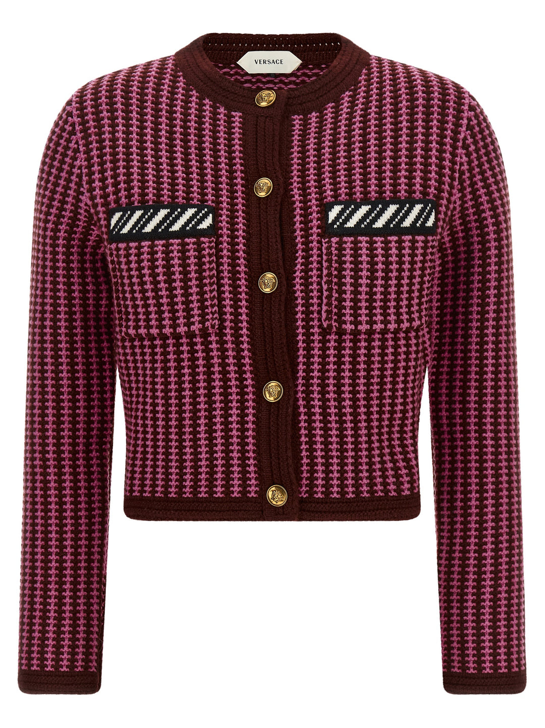 Versace Crochet Cardigan Sweaters and Cardigans - Pink | 9a7ff3cbe9c82bd5a111db2892653f9d491c1f24