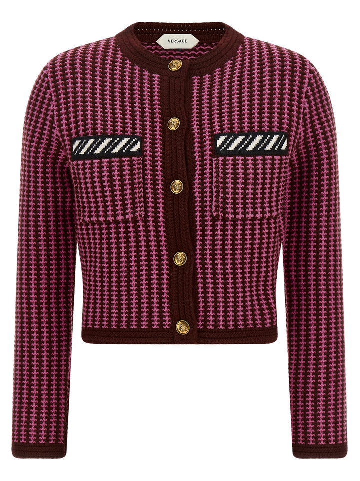 Versace Crochet Cardigan Sweaters and Cardigans - Pink | 9a7ff3cbe9c82bd5a111db2892653f9d491c1f24