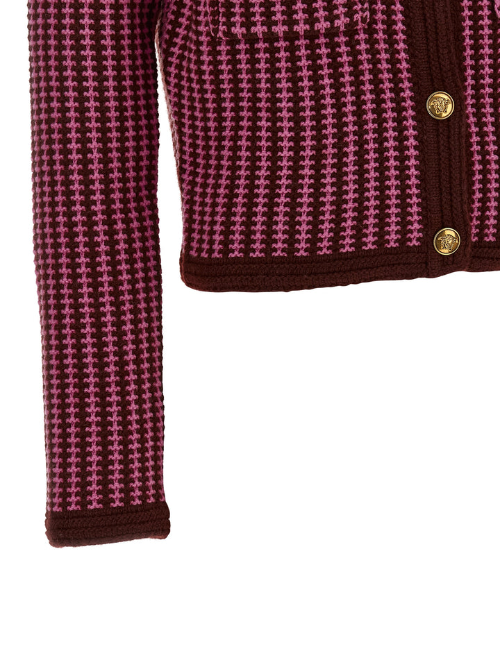 Versace Crochet Cardigan Sweaters and Cardigans - Pink | 1c7b8d2ed2b400be76069141d0c80df6044e9231