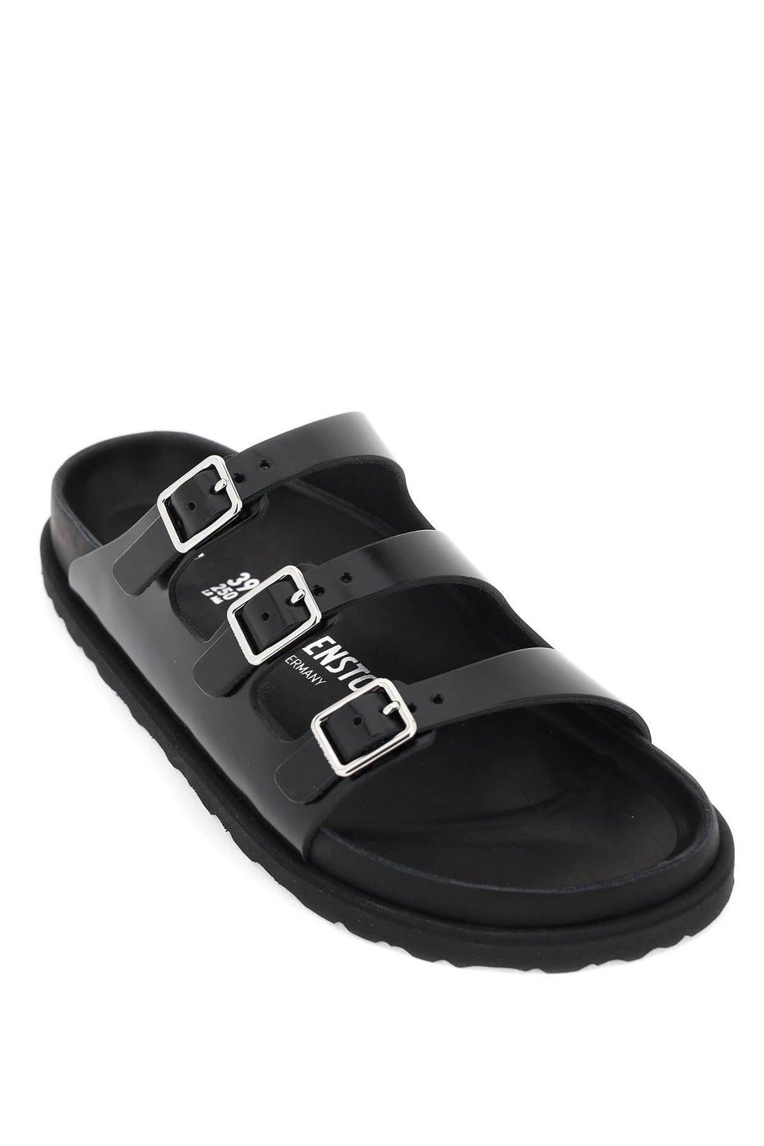 Shiny Leather Florida Slides