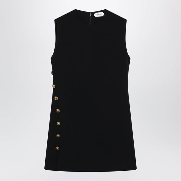 Black Sleeveless Mini Dress In Stretch Viscose