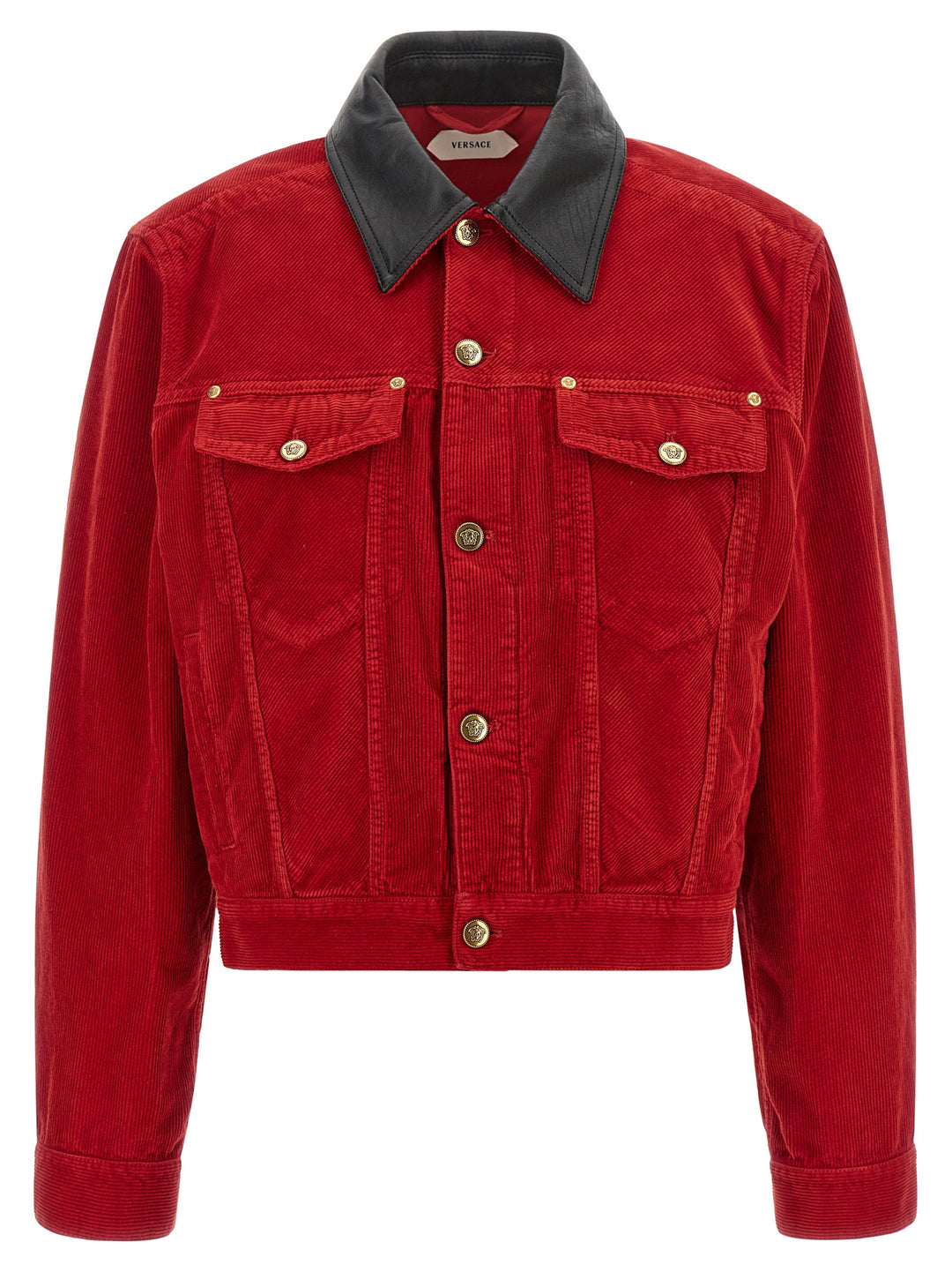 Versace Corduroy Jacket Puffer Jackets - Red | d4308f252d32ed00633bcc7266da0849b83aedc7
