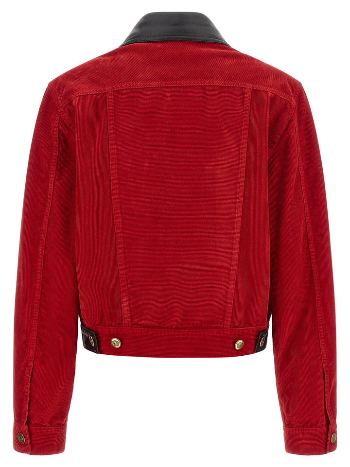 Versace Corduroy Jacket Puffer Jackets - Red | 855da7167eb4df20574048727a657c8ef27067ea