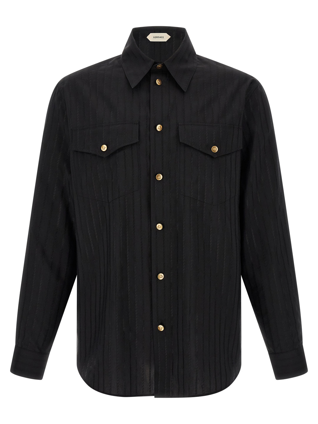 Versace Jacquard Silk Shirt Shirt and Blouse - Black | 20655469ee7daa8f415262b21c1e9f57fdc5fd25