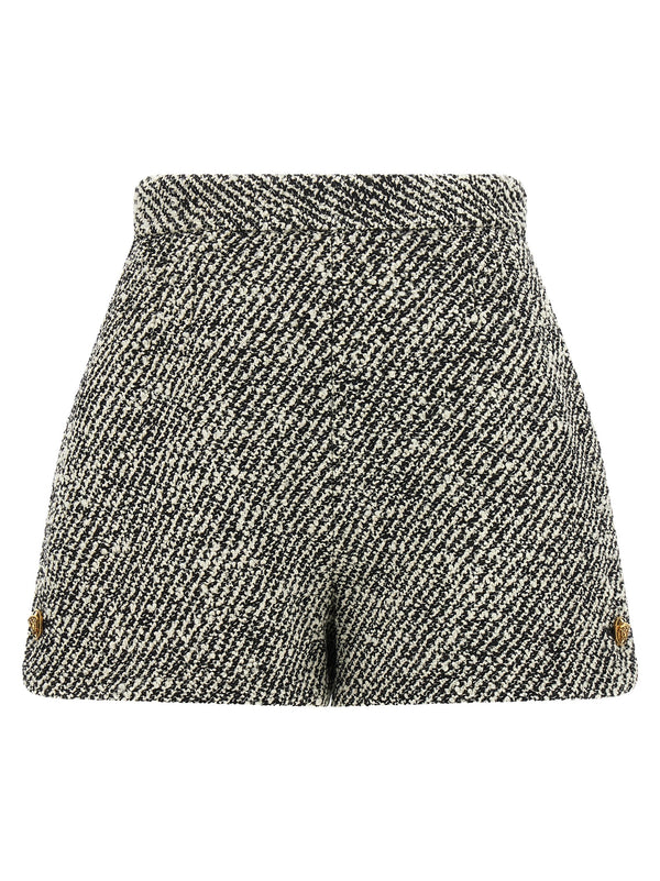 Bouclé Wool Shorts Bermuda And Short White/Black