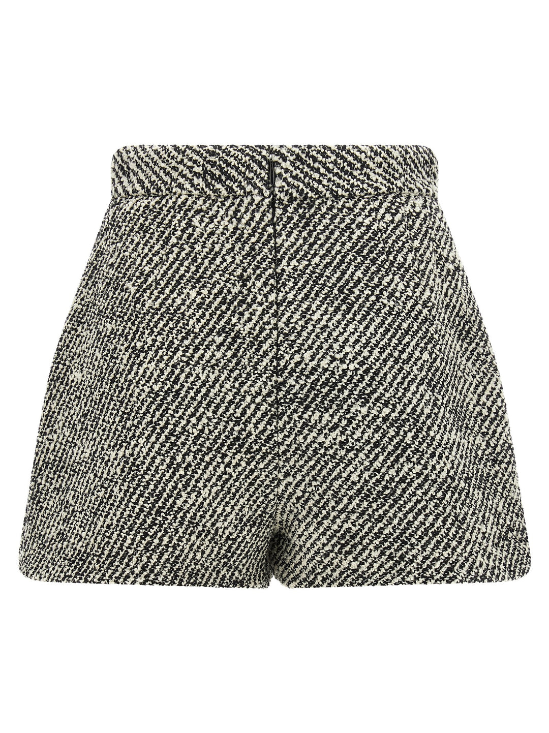 Versace Bouclé Wool Shorts Bermuda and Short - White/Black | e7261b392de8882c24c4f8e031438c572f3d7f50