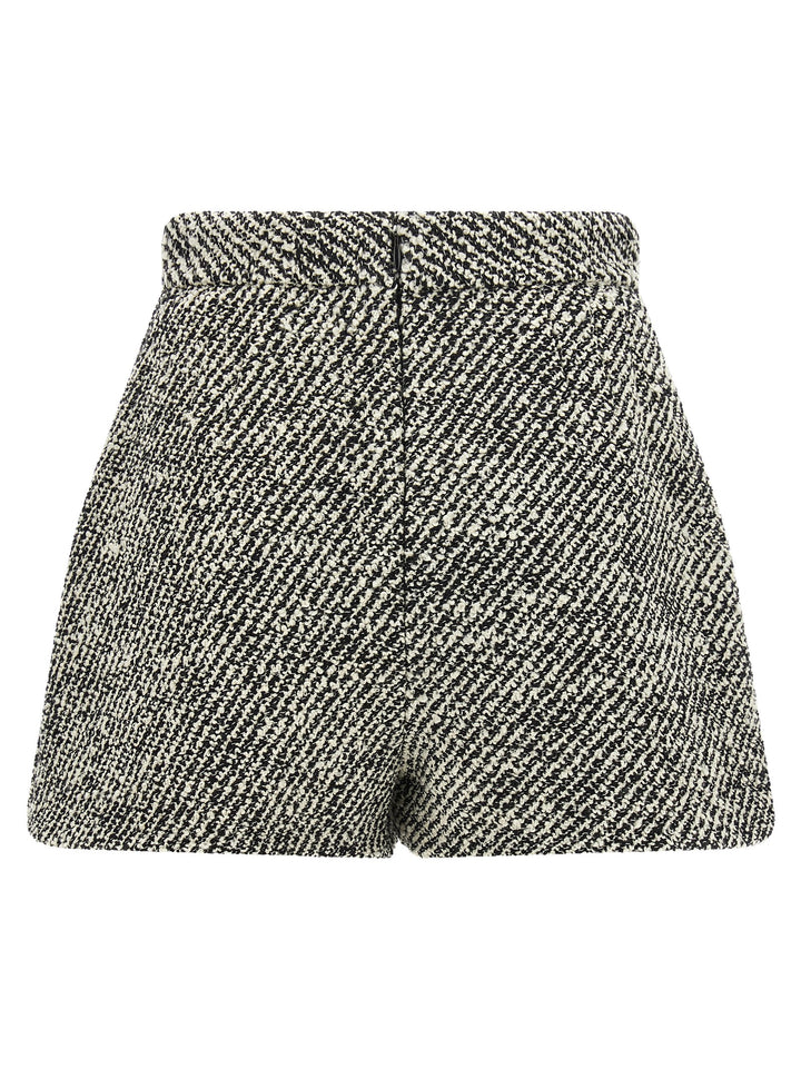 Versace Bouclé Wool Shorts Bermuda and Short - White/Black | e7261b392de8882c24c4f8e031438c572f3d7f50