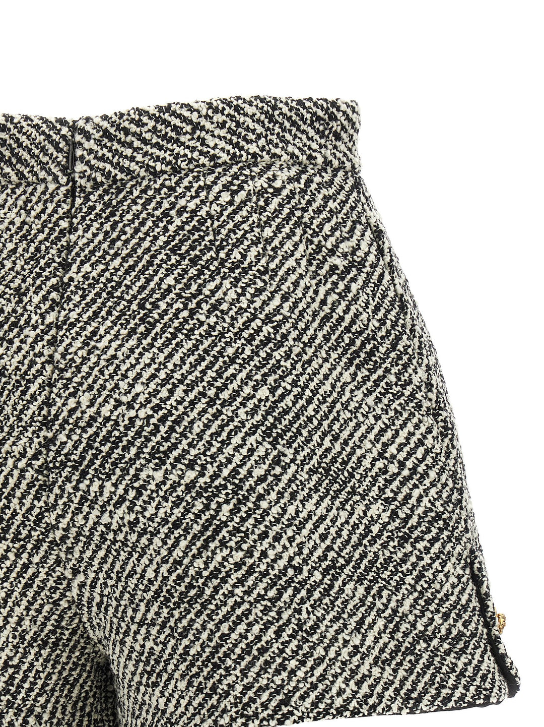Versace Bouclé Wool Shorts Bermuda and Short - White/Black | 18e61c80fcbb6f21e7ec684fb4bb878318bd2d2b