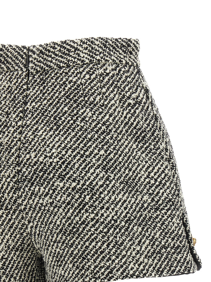 Versace Bouclé Wool Shorts Bermuda and Short - White/Black | 18e61c80fcbb6f21e7ec684fb4bb878318bd2d2b