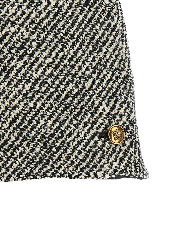 Versace Bouclé Wool Shorts Bermuda and Short - White/Black | 9295e082add825e873638c5889154d164c31e59a