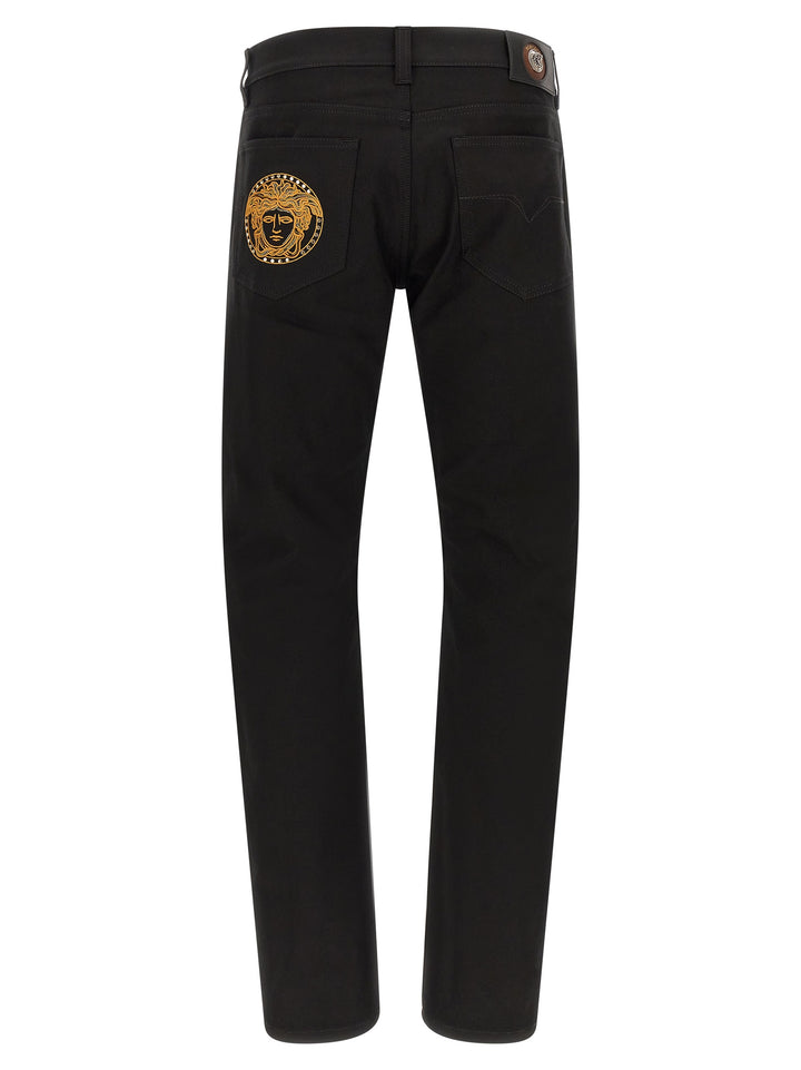Versace Medusa Embroidery Jeans - Black | 1b207aa15069cfab938d71e1fcbc57a155591755