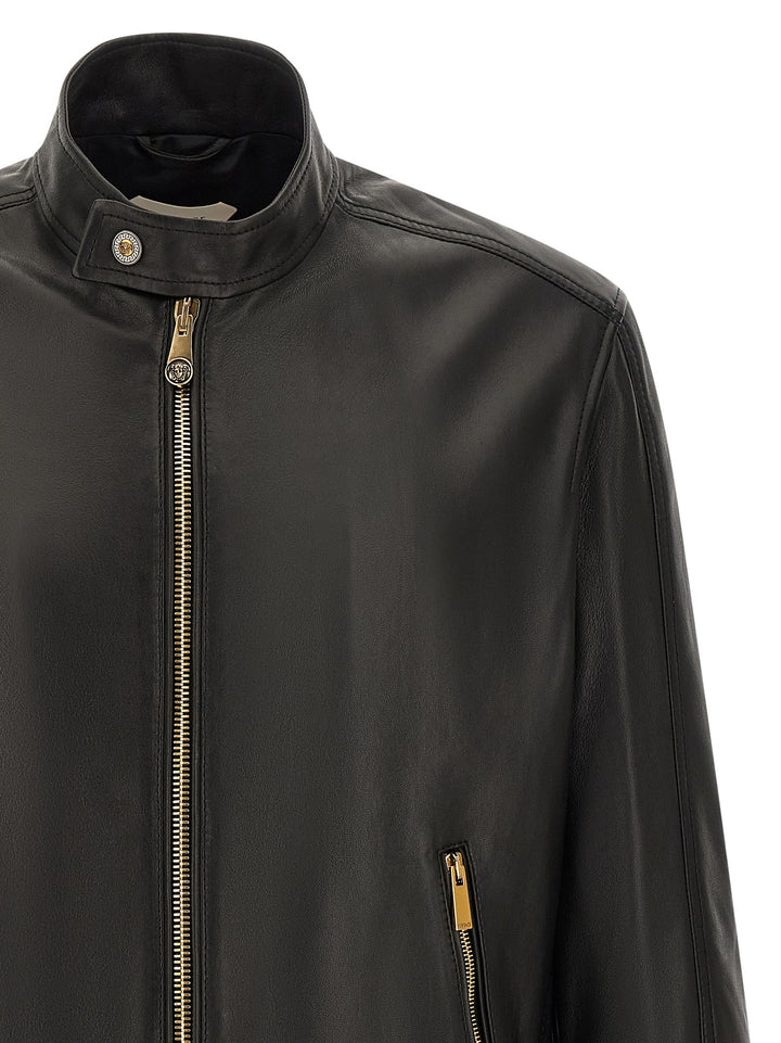 Versace Biker Jacket Puffer Jackets - Black | b5d53e9c5f528c429016445d66a84234efc70da4
