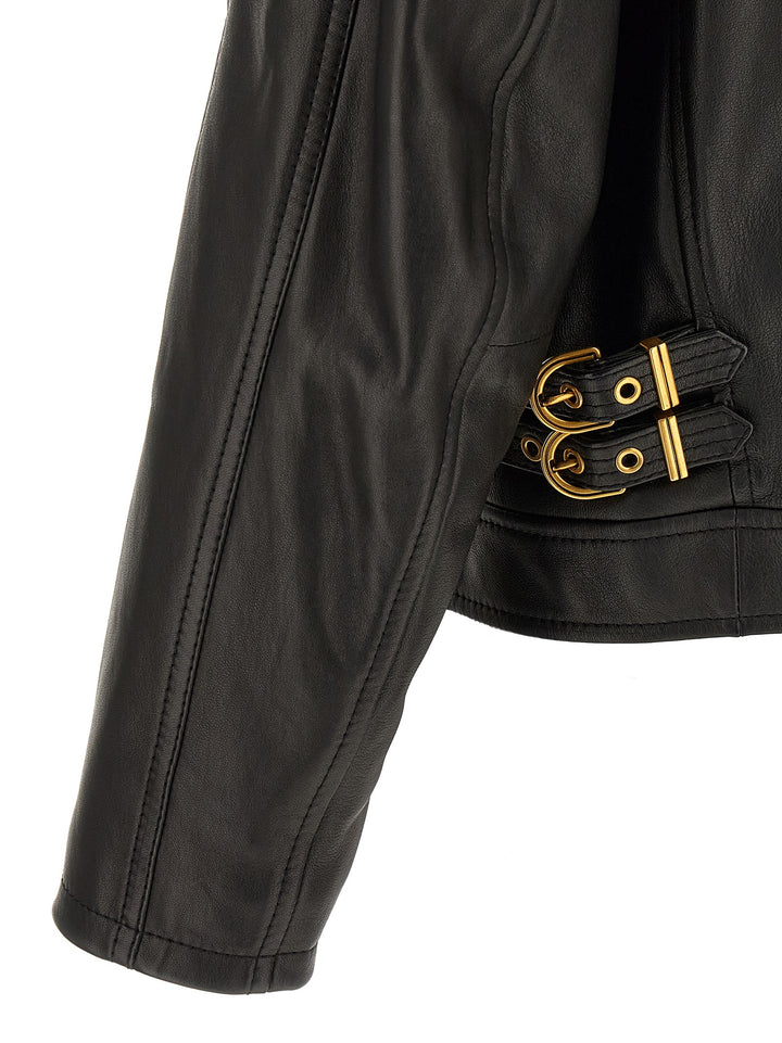 Versace Biker Jacket Puffer Jackets - Black | d9d31e9e02ac5c6120c752f01150c91f9099cdcf