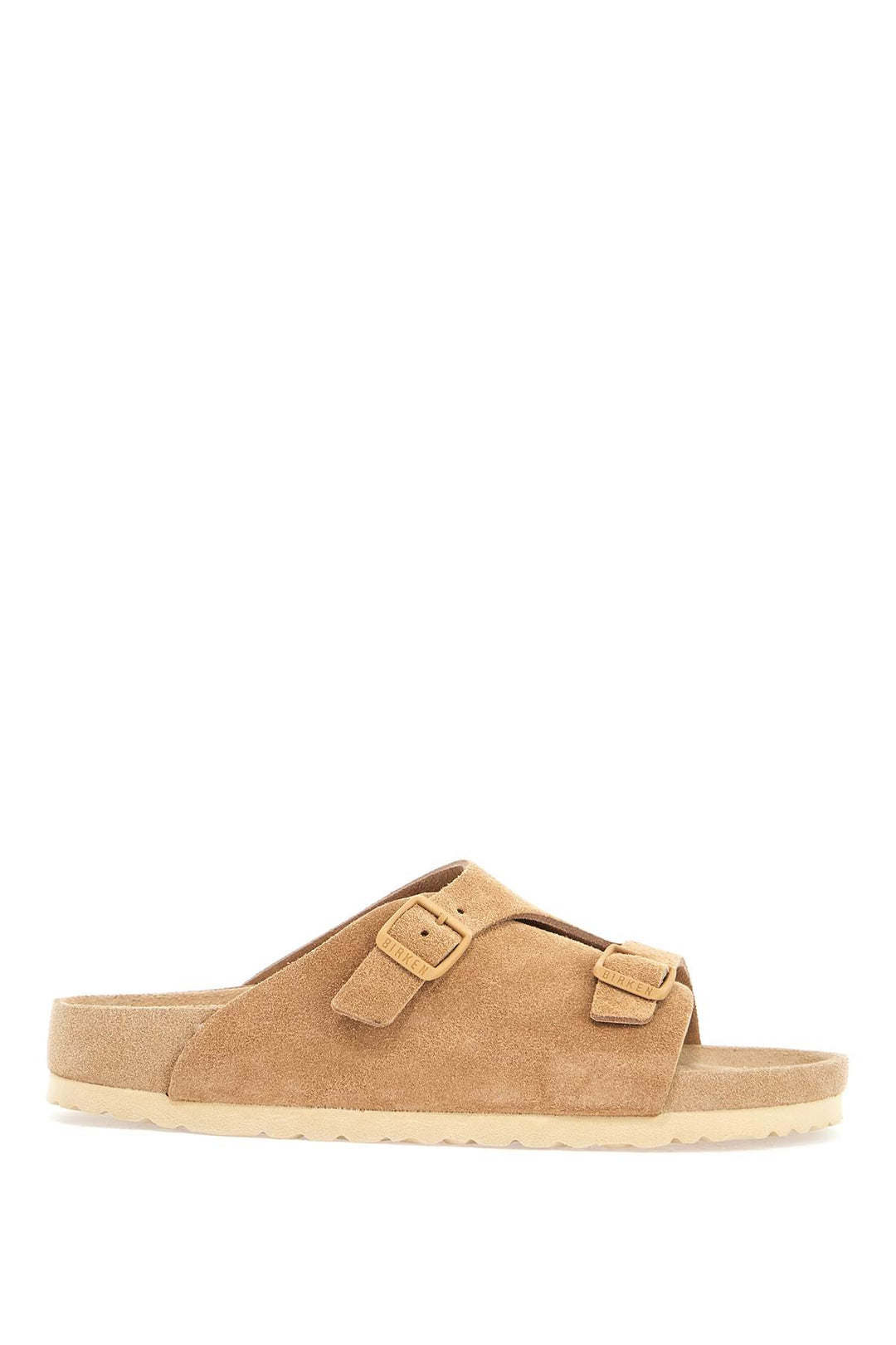 Beige Suede Zurich Sandals With Adjustable Buckles