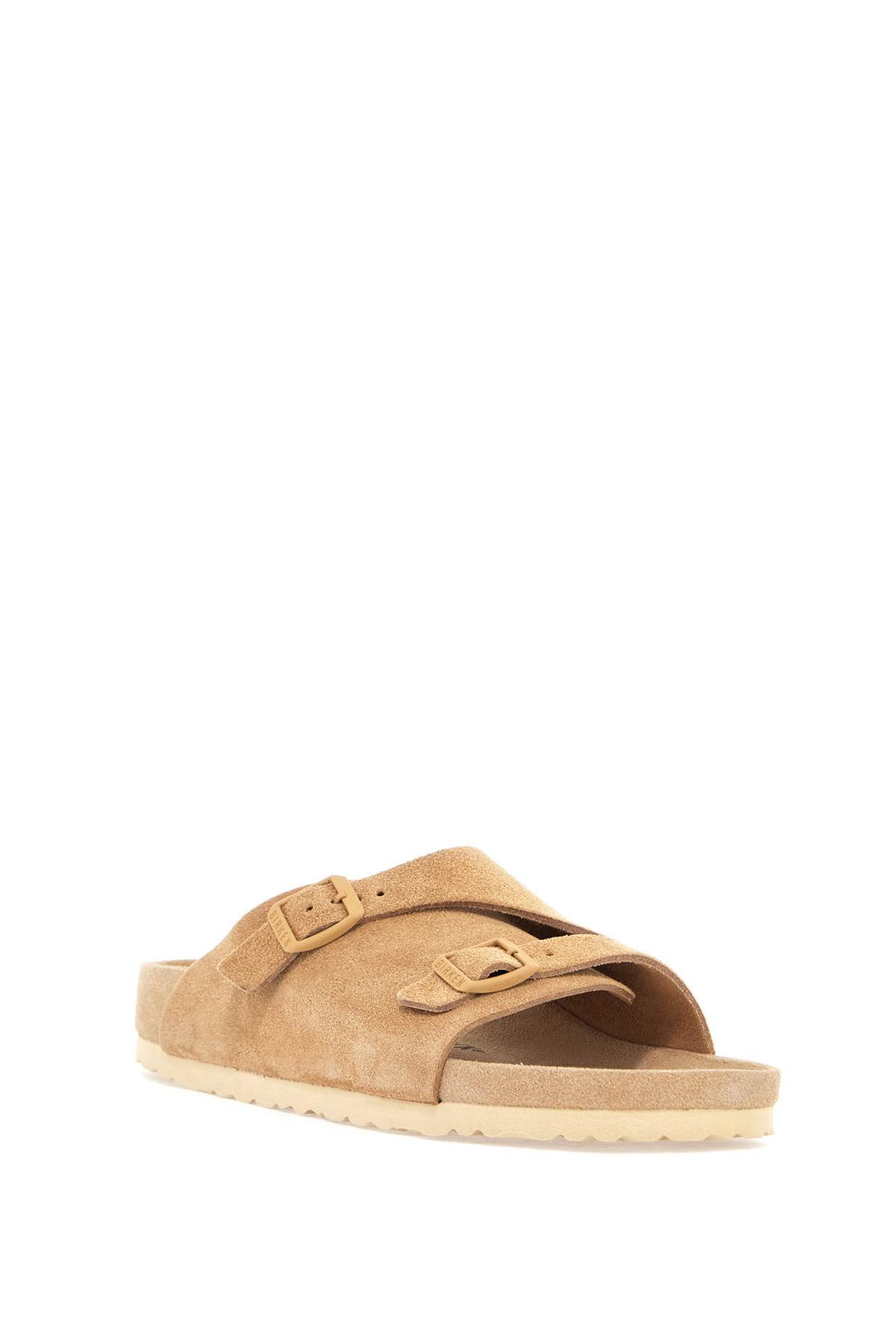 Beige Suede Zurich Sandals With Adjustable Buckles